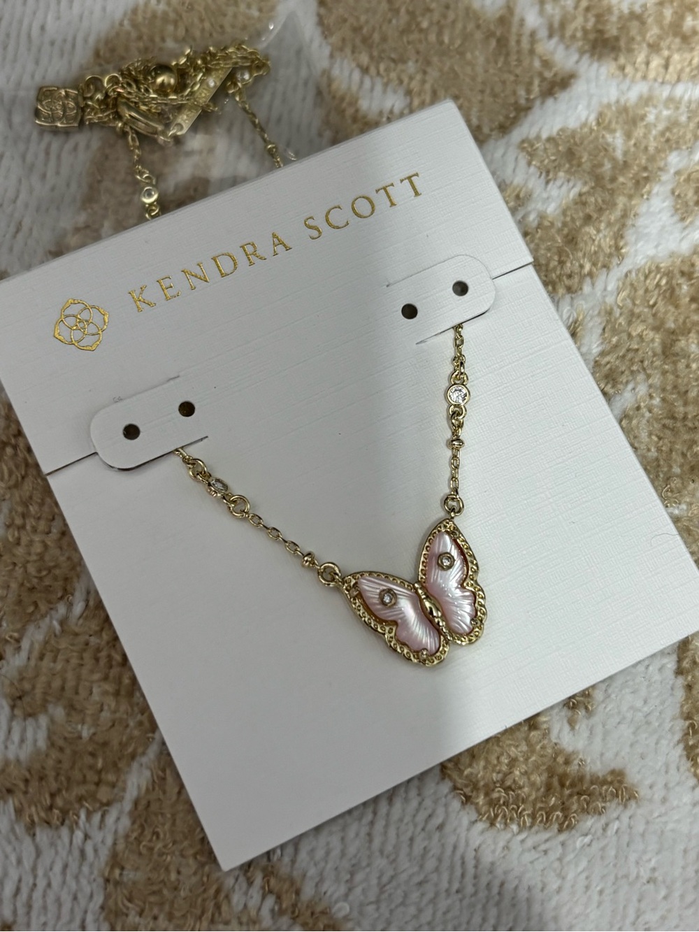Kendra Scott Gold Pink Butterfly Pendant Necklace